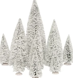 Intratuin Weihnachtsdorf Deko-Tannenbäume mit Schnee weiß 9 St.