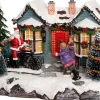 Intratuin Weihnachtsdorf Miniatur-Haus mit Weihnachtsmann auf Fahrrad 25 x 18 x 16 cm