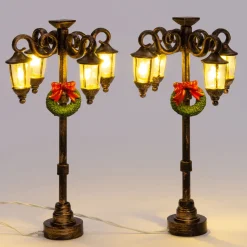 Intratuin Weihnachtsdorf Laterne mit Kranz 5 x 5 x 12 cm 2 St.