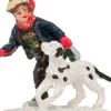 Intratuin Weihnachtsdorf Figur Junge mit Schlittschuhen und Hund 4,5 x 3,5 x 5 cm