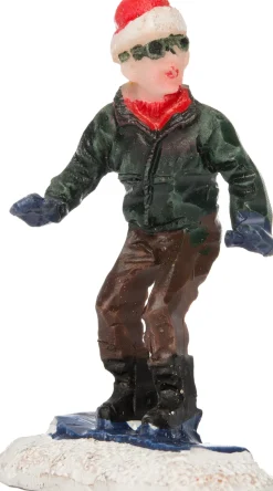 Intratuin Weihnachtsdorf Figur Junge mit Snowboard 4 x 2 x 5 cm