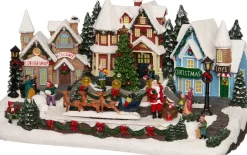 Intratuin Weihnachtsdorf Miniatur mit Rentierschlitten 44 x 25,5 x 23 cm