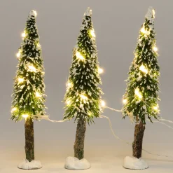 Intratuin Weihnachtsdorf Deko-Bäume mit LED Beleuchtung D 3,5 H 14 cm 3 St.