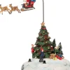 Intratuin Weihnachtsdorf Figur Weihnachtsmann mit Schlitten und Baum 16 x 15,5 x 29 cm