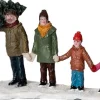 Intratuin Weihnachtsdorf Figur Familie mit Baum 12,8 x 5,5 x 8 cm