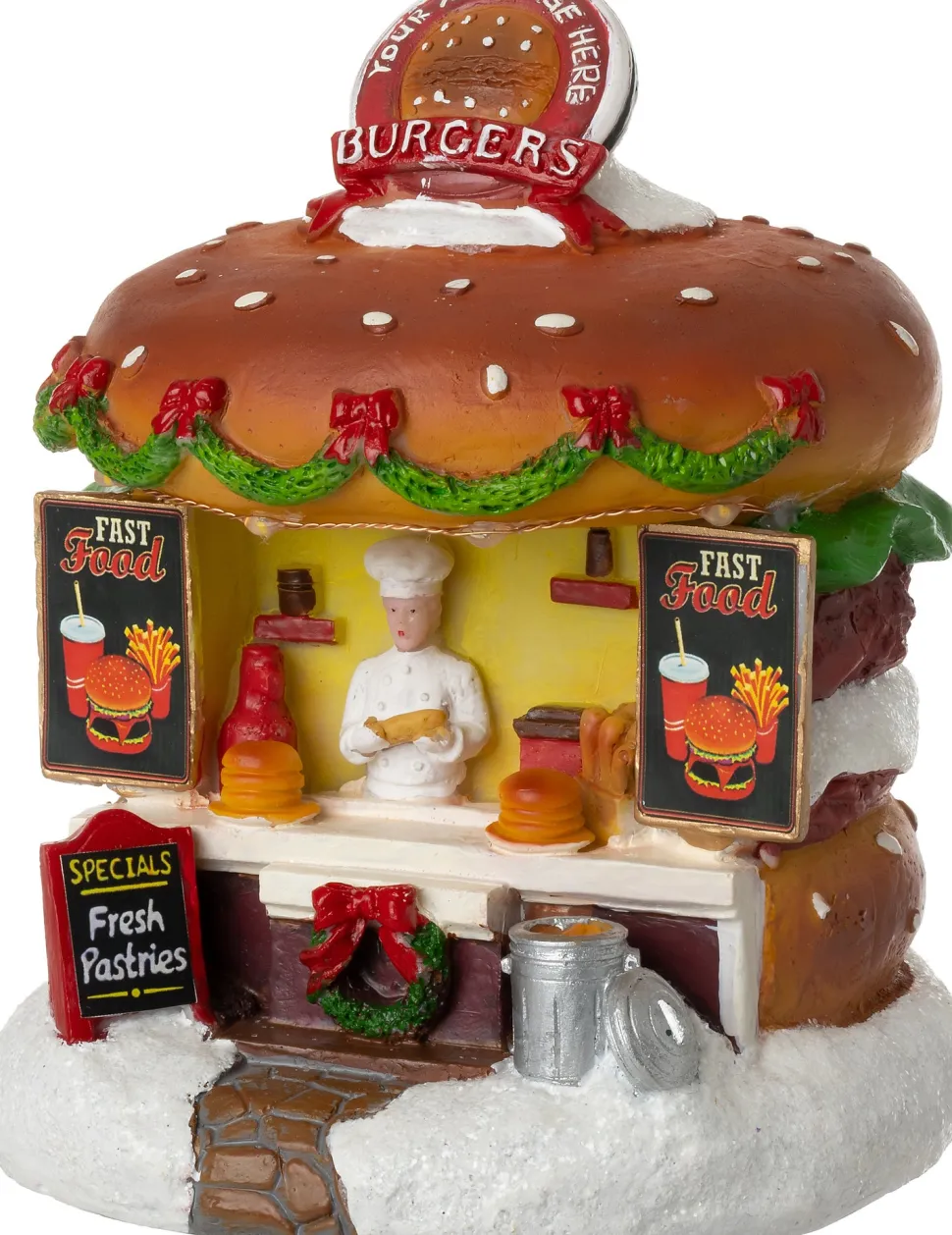 Intratuin Weihnachtsdorf Miniatur Hamburgerstand 12 x 12,5 x 15 cm