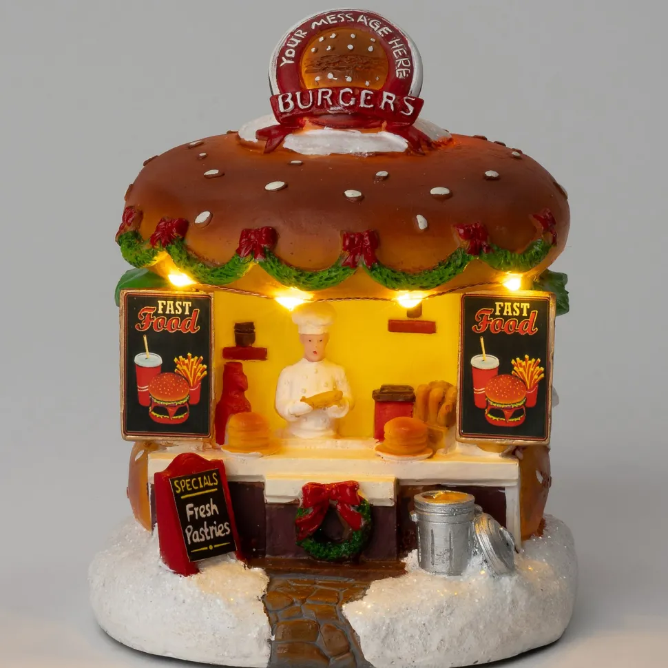 Intratuin Weihnachtsdorf Miniatur Hamburgerstand 12 x 12,5 x 15 cm
