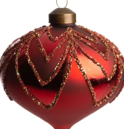 Intratuin Weihnachtskugel Vannes Zwiebelform rot D 10