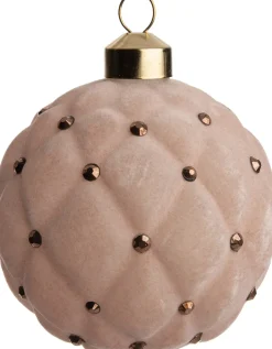 Intratuin Weihnachtskugel Borth Rauten rosa samt/matt D 8 cm