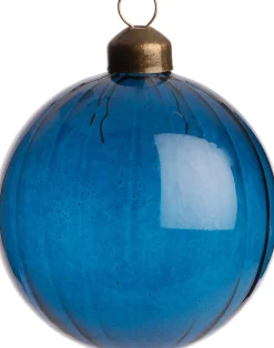 Intratuin Weihnachtskugel Lourdes Linien blau D 8 cm