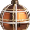 Intratuin Weihnachtskugel Nantes braun kariert D 8 cm