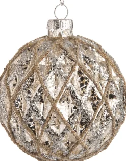 Intratuin Weihnachtskugel Tisha silber D 8 H 8 cm