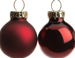 Intratuin Weihnachtskugeln dunkelrot matt und glänzend D 2,5 cm 24 St.