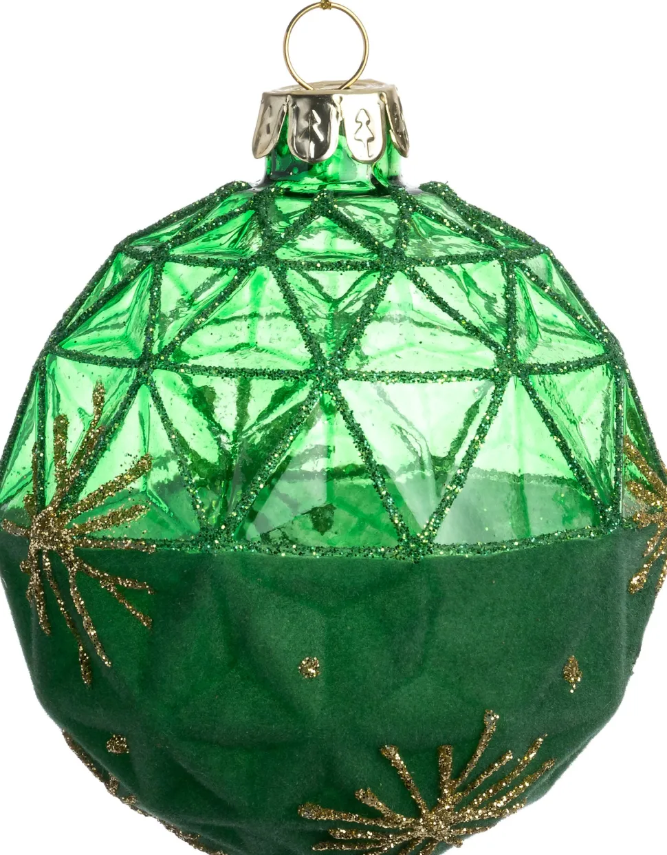 Intratuin Weihnachtskugel Charlbury Schneeflocke grün D 8 cm