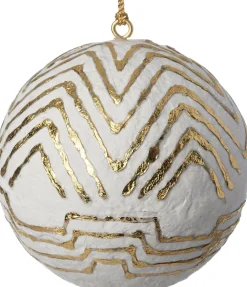 Intratuin Weihnachtskugel Vitu weiß / gold D 7 H 7 cm