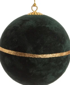 Intratuin Weihnachtskugel Faie mit Streifen grün D 10 cm