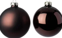 Intratuin Weihnachtskugeln dunkelbraun matt und glänzend D 5/6/7 cm 42 St.