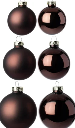 Intratuin Weihnachtskugeln dunkelbraun matt und glänzend D 5/6/7 cm 42 St.