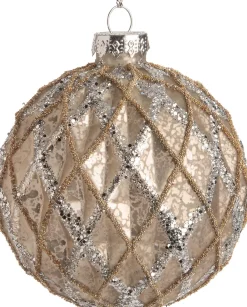 Intratuin Weihnachtskugel Tisha silber / gold D 8 H 8 cm