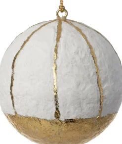 Intratuin Weihnachtskugel Vitu weiß / gold D 7 H 7 cm