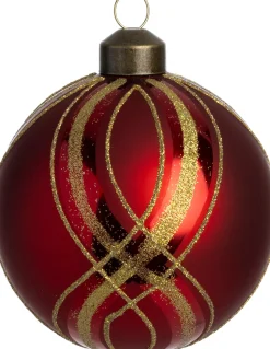 Intratuin Weihnachtskugel Endy rot / gold D 8 cm