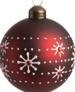 Intratuin Weihnachtskugel Revin dunkelrot D 8 cm