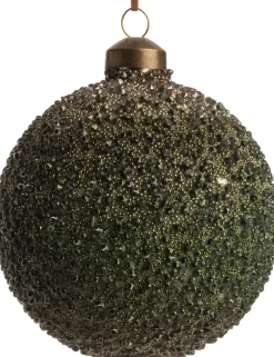 Intratuin Weihnachtskugel Leaf grün D 10 H 10 cm