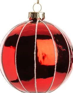 Intratuin Weihnachtskugel Clair Linien rot D 8 H 8 cm