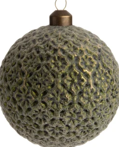 Intratuin Weihnachtskugel Harlow Blüten grün D 10 cm