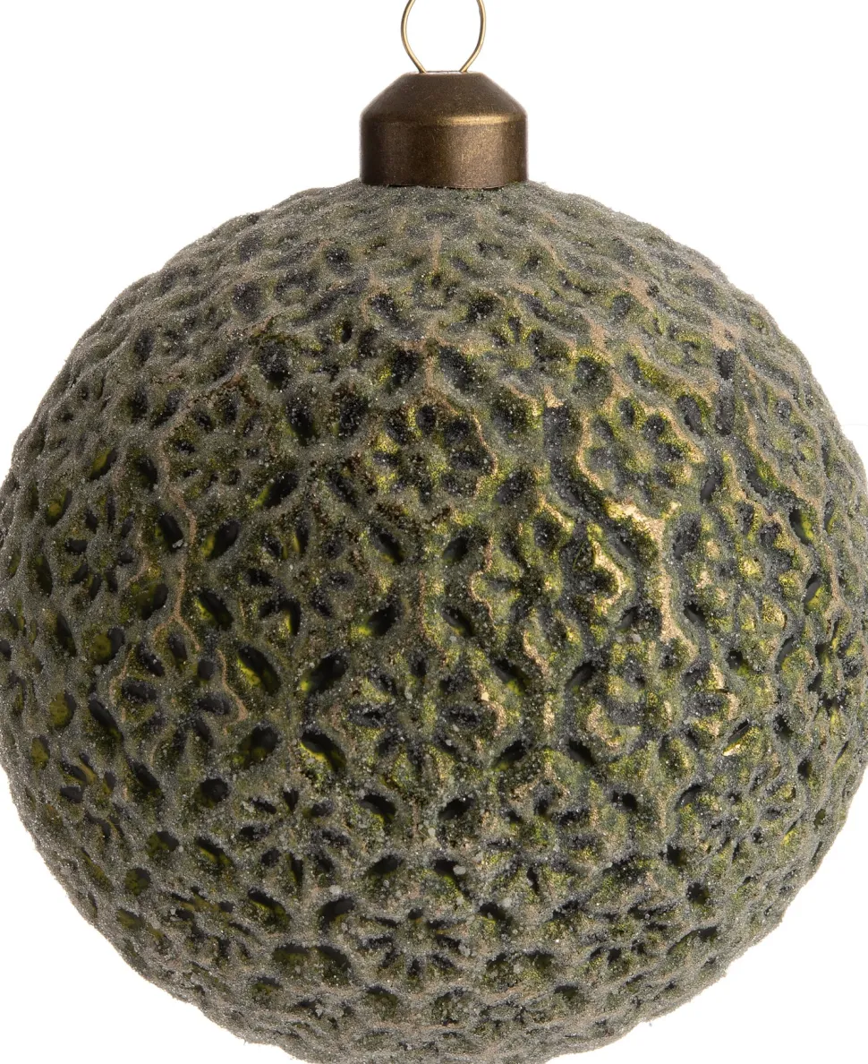 Intratuin Weihnachtskugel Harlow Blüten grün D 10 cm