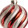 Intratuin Weihnachtskugel Lyza rot / weiß D 8 H 8 cm