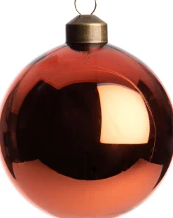 Intratuin Weihnachtskugel Belfort dunkelorange glänzend D 8 cm