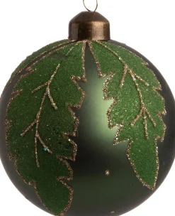 Intratuin Weihnachtskugel Olivet grün D 8 cm