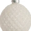 Intratuin Weihnachtskugel Willa Rauten weiß D 8 H 8 cm