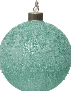 Intratuin Weihnachtskugel Rosy mit LED Beleuchtung blau D 12 cm