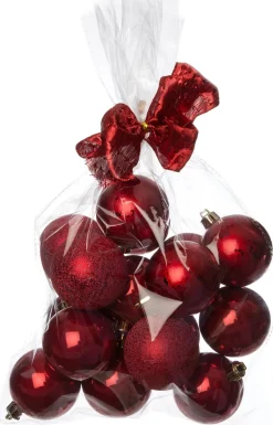 Intratuin Weihnachtskugeln Set rot D 6 cm 16 St.