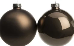 Intratuin Weihnachtskugeln grau matt und glänzend D 8 cm 6 St.