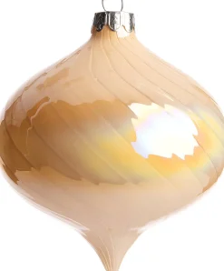 Intratuin Weihnachtskugel Zwiebelform Lodeve weiß D 10 cm