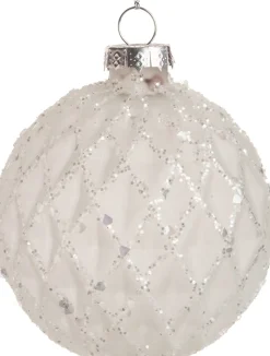 Intratuin Weihnachtskugel Amia Rauten weiß D 8 H 8 cm