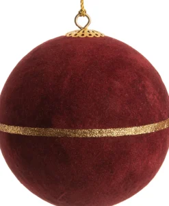 Intratuin Weihnachtskugel Faie mit Streifen bordeaux D 10 cm