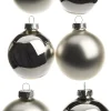 Intratuin Weihnachtskugeln silber matt und glänzend D 5/6/7 cm 42 St.