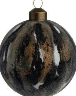 Intratuin Weihnachtskugel Marble gold / schwarz / weiß D 8 cm