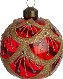 Intratuin Weihnachtskugel Cleggan rot D 8 cm