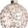 Intratuin Weihnachtskugel Birsay rosa Blätter D 8 cm