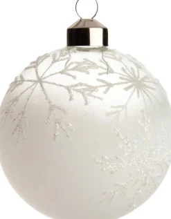 Intratuin Weihnachtskugel Duns weiß / transparent D 8 cm