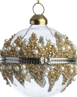 Intratuin Weihnachtskugel Athol transparent / gold D 6 cm