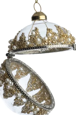 Intratuin Weihnachtskugel Athol transparent / gold D 6 cm