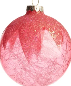 Intratuin Weihnachtskugel Aubais rosa transparent D 8 cm