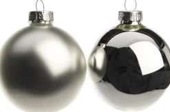 Intratuin Weihnachtskugeln silber matt und glänzend D 6 cm 10 St.