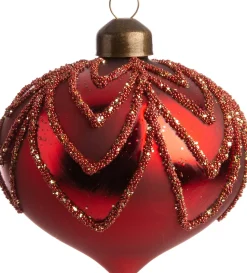 Intratuin Weihnachtskugel Vannes Zwiebelform rot D 8 cm